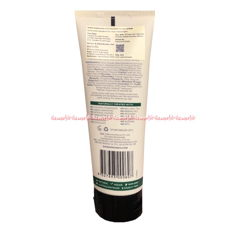 Sukin Signature Revitalising Facial Scrub Paraben Free 125ml Sabun Wajah