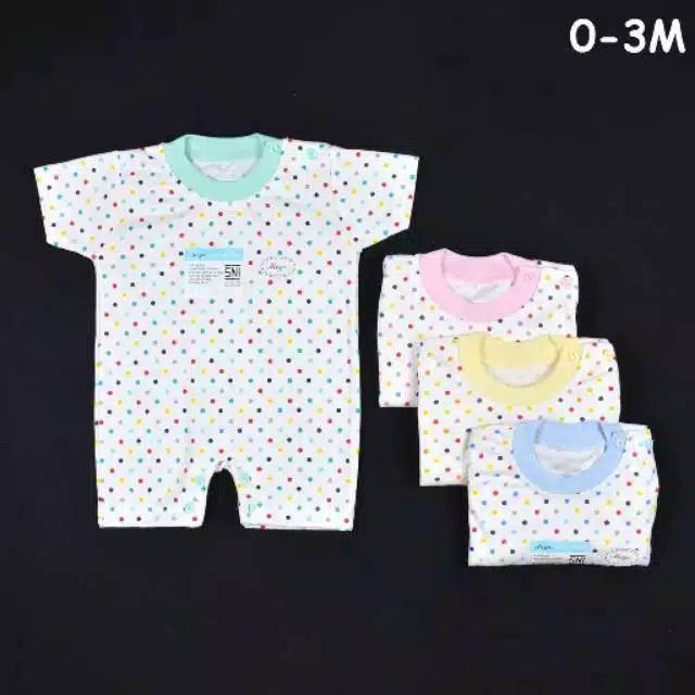 Baju Kodok Segi Empat MIYO DOT KECIL 0-3M/ Jumper Segi Empat MIYO DOT KECIL 0-3M