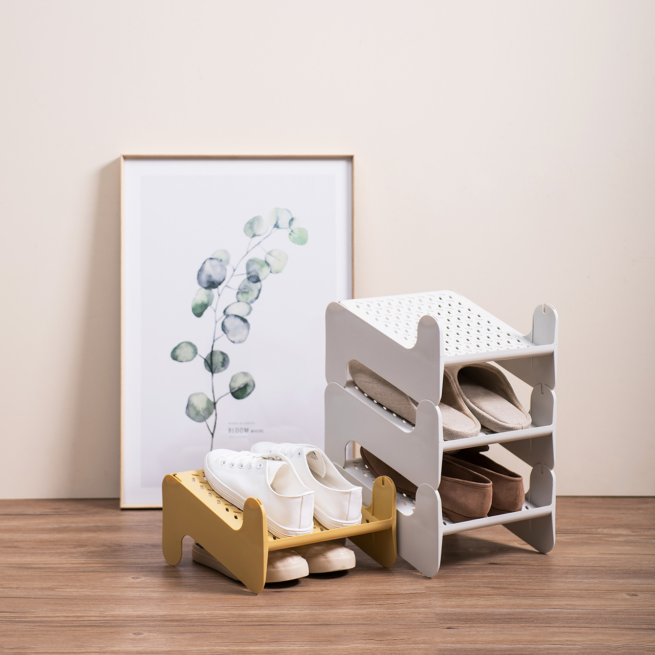 Modern Housewife Shoe Storage Rack Dormitory Small Shoe Holder Layered Can Be Superimposed Perforati Shopee Indonesia