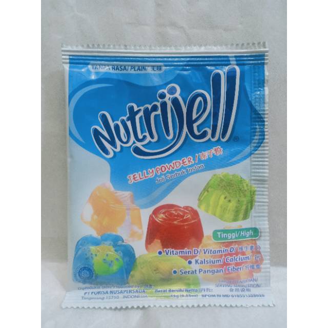 Tepung serbuk agar jelly NUTRIJELL nutrijell tanpa rasa (PLAIN) 15gr