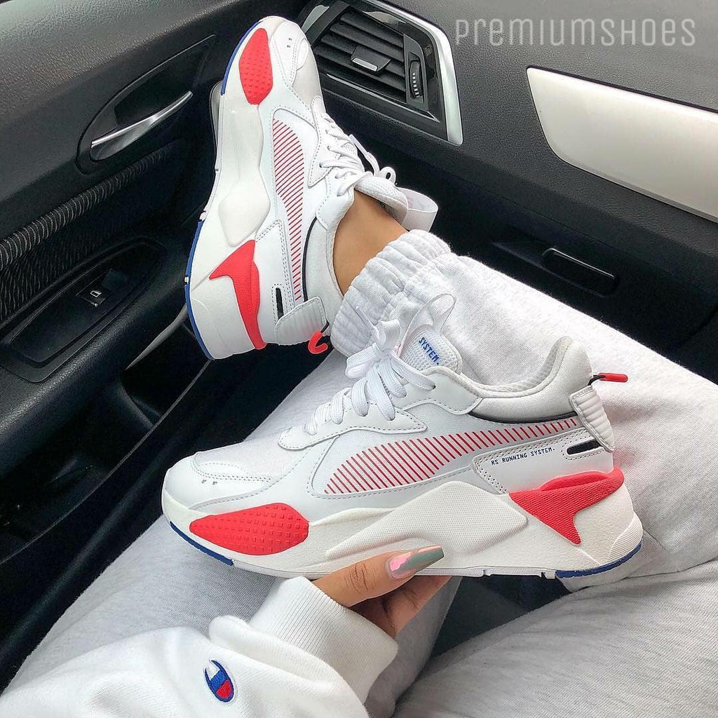 puma white red sneakers