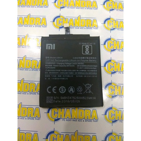 Battery Baterai Batre Xiaomi Xiomi Redmi 5A BN34 Original