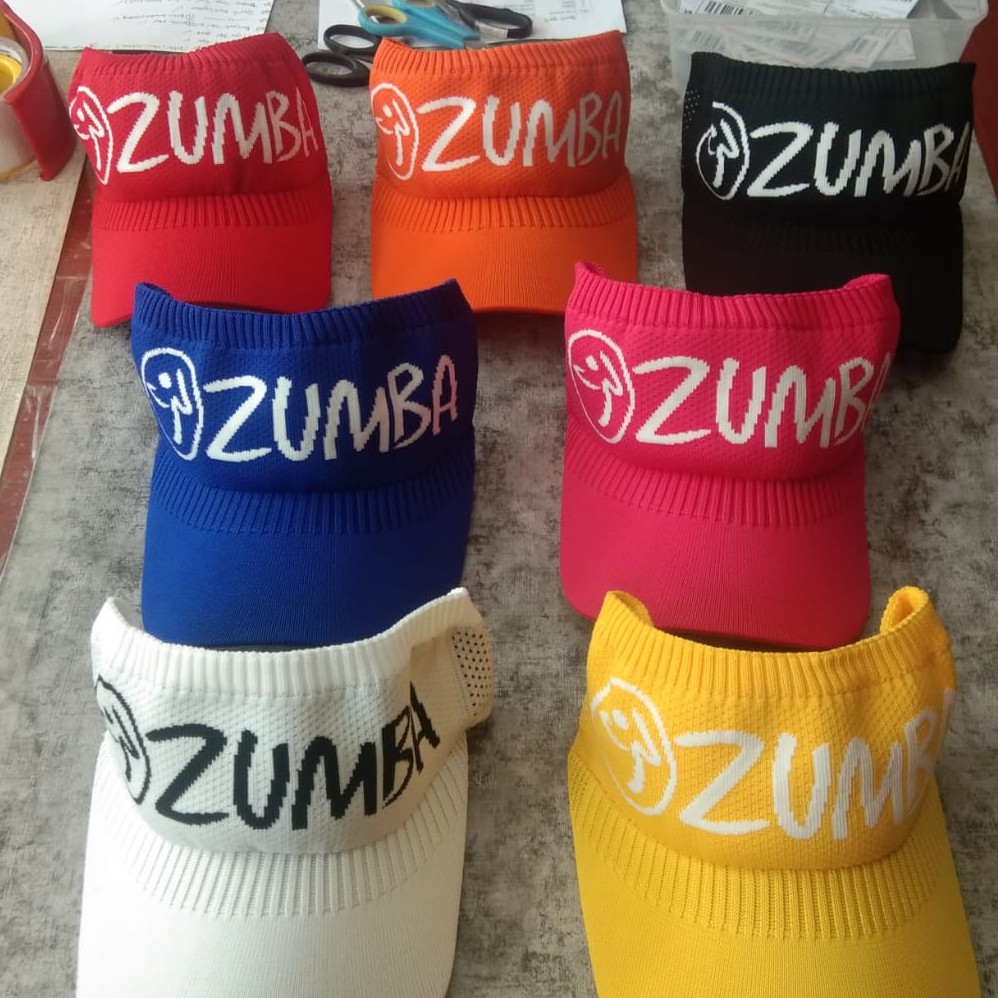 2B Topi jogging sepeda ZUMBA senam golf sport Rajut start pantai matahari murah merah hitam putih