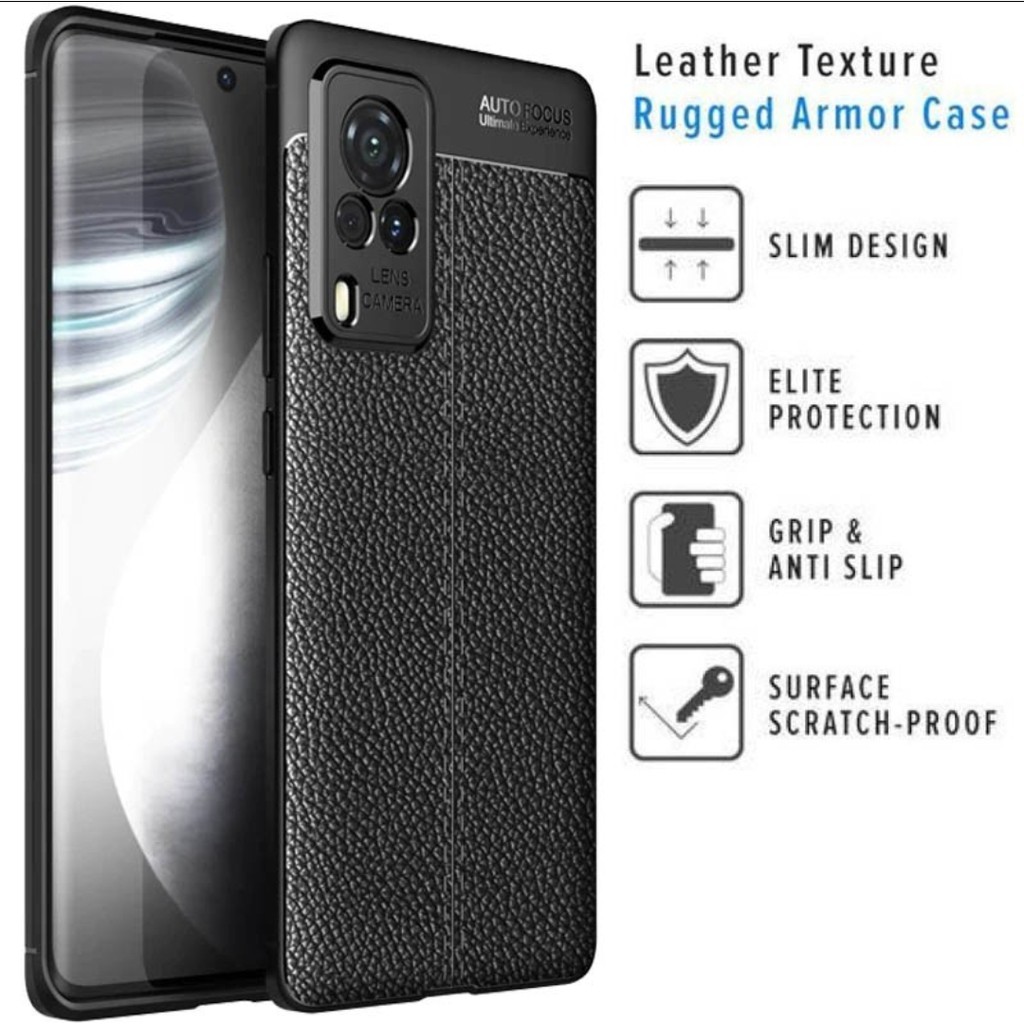 Auto focus leather kulit texture VIVO X60 PRO X60 case cover casing