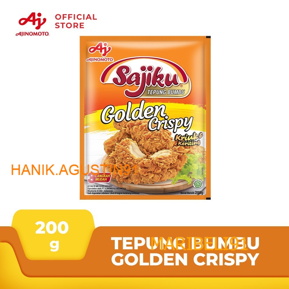 

SAJIKU Tepung bumbu Golden crispy 200g Sachet MB91