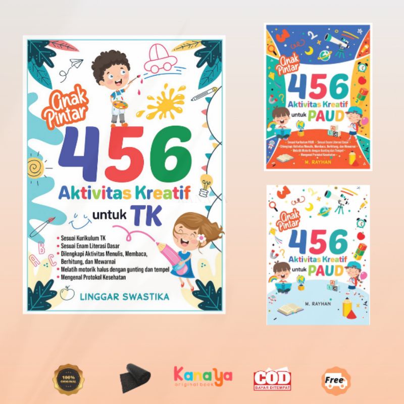 Buku Anak Pintar 456 Aktivitas Kreatif untuk TK PAUD Bonus Crayon Anak Kita Original 100%
