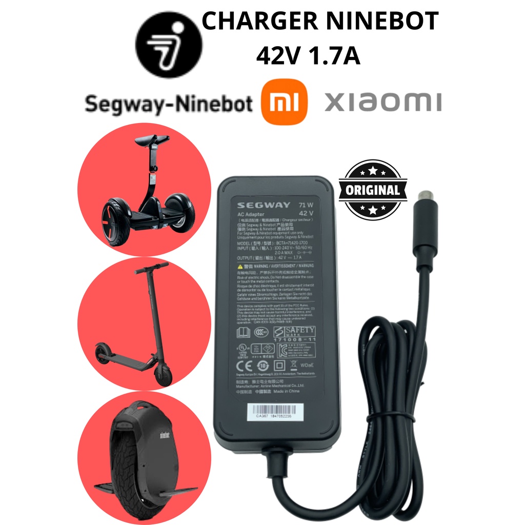 SEGWAY NINEBOT CHARGER 42V 1.7A ORIGINAL  MIJIA XIAOMI GRAB WHEELS SCOOTER  SKUTER LISTRIK LIPAT  PART