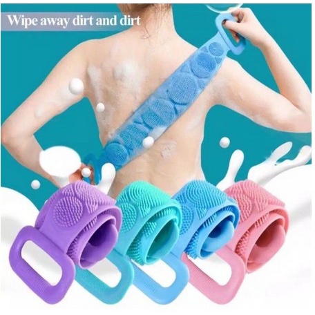 Sikat Punggung Badan Silicone Scrubber Sponge Mandi Alat Gosok Pembersih Daki Silikon 2 Sisi