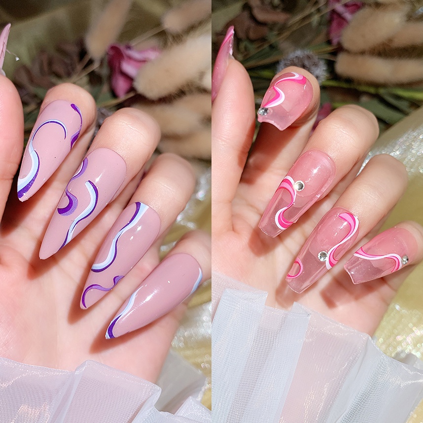 1 Lembar Stiker Kertas Pola Geometri Asimetris 3d Gaya Perancis Minimalis Untuk Nail Art