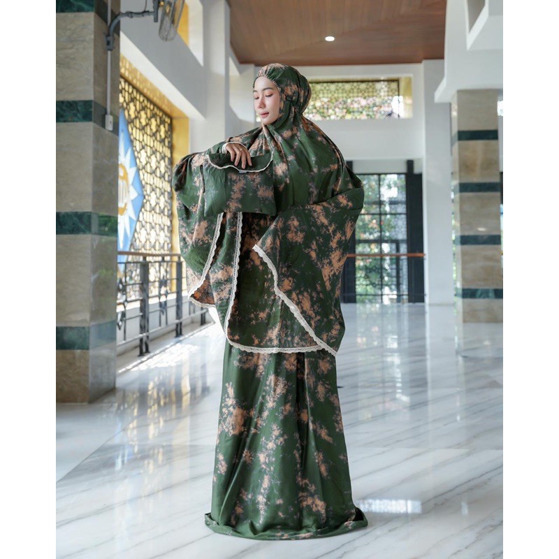 Mukena Dewasa Rayon Motif Tie Die Renda