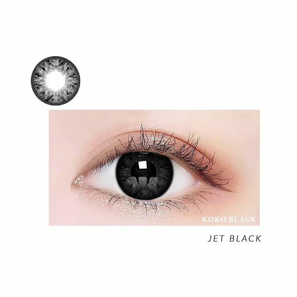 Softlens KOKO BLACK DIA 14.50mm MINUS STONE JET BLACK GOTHIC MARBLE (-3.25 S/D -6.00 ) MINUS/Lensa  Kontak/BS