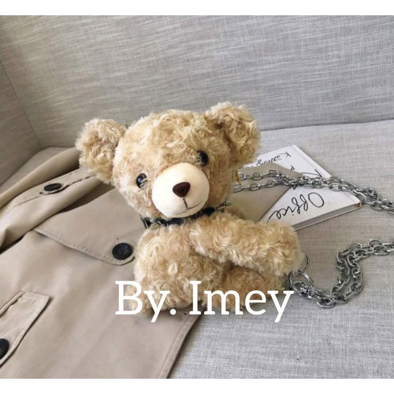 RULLY Tas Selempang BERUANG merangkul /tas boneka /tas bulu /tas selempang mini /Tas Selempang Bulu ini juga