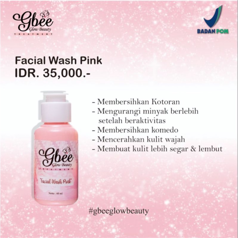 ( TERMURAH) Eceran / Satuan gbee GLOW BEAUTY Skincare Herbal / Cream pemutih wajah-Facial wash pink