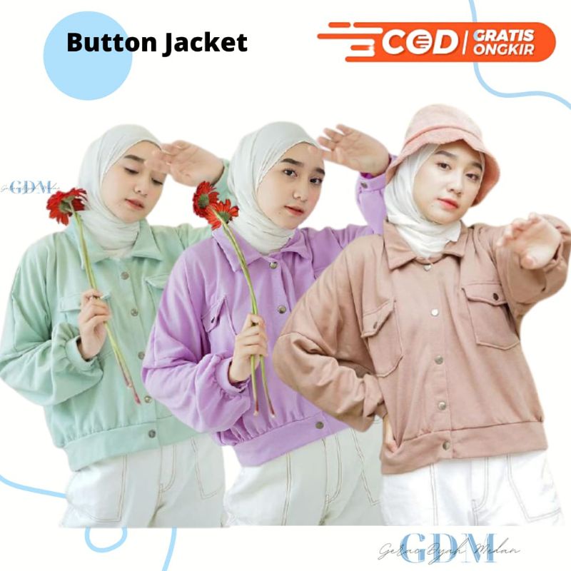 Jaket Olin Button Fashion Wanita Kekinian Terbaru