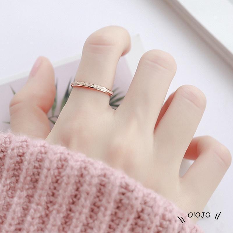 Korea Couple Cincin Fashion Matte Rust Proof Wanita Pria Perhiasan Aksesoris - ol