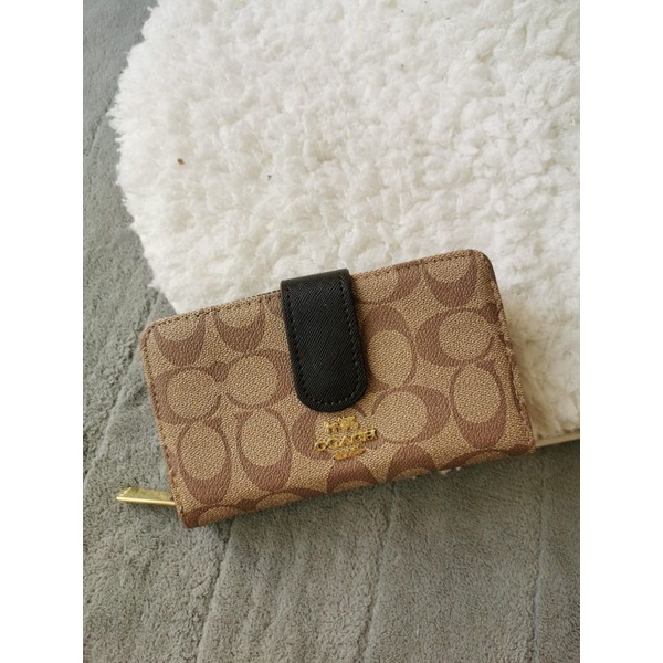 dompet lipat 2 sisi, dompet coach signature long free box