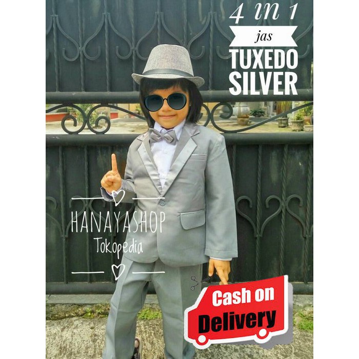 Setelan Baju Jas Anak Laki-Laki Alex Jas, Celana Dan Dalaman 3In1 TG837 1-4 Tahun Setelan Jas Tuxe