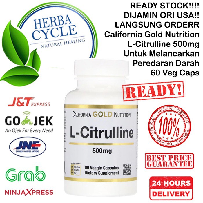 California Gold Nutrition L Citrulline Kyowa Hakko 500 mg 60 Veg