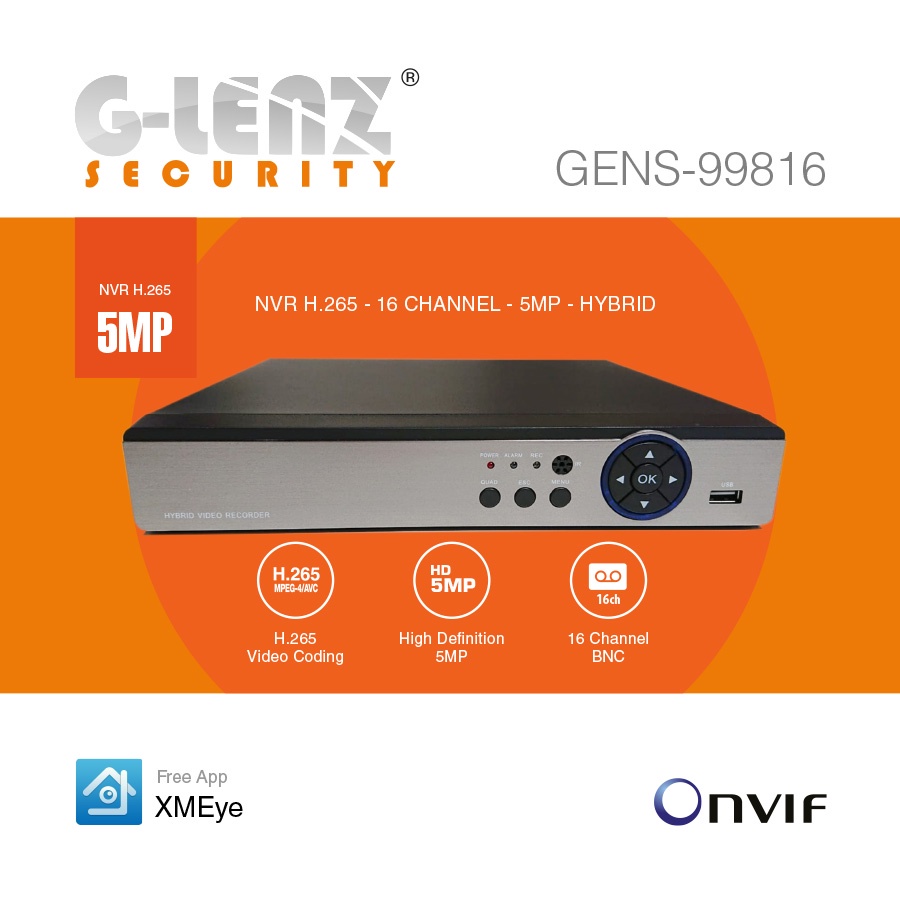 GLENZ NVR CCTV 8CH 8MP 4K Quality GENS-99816