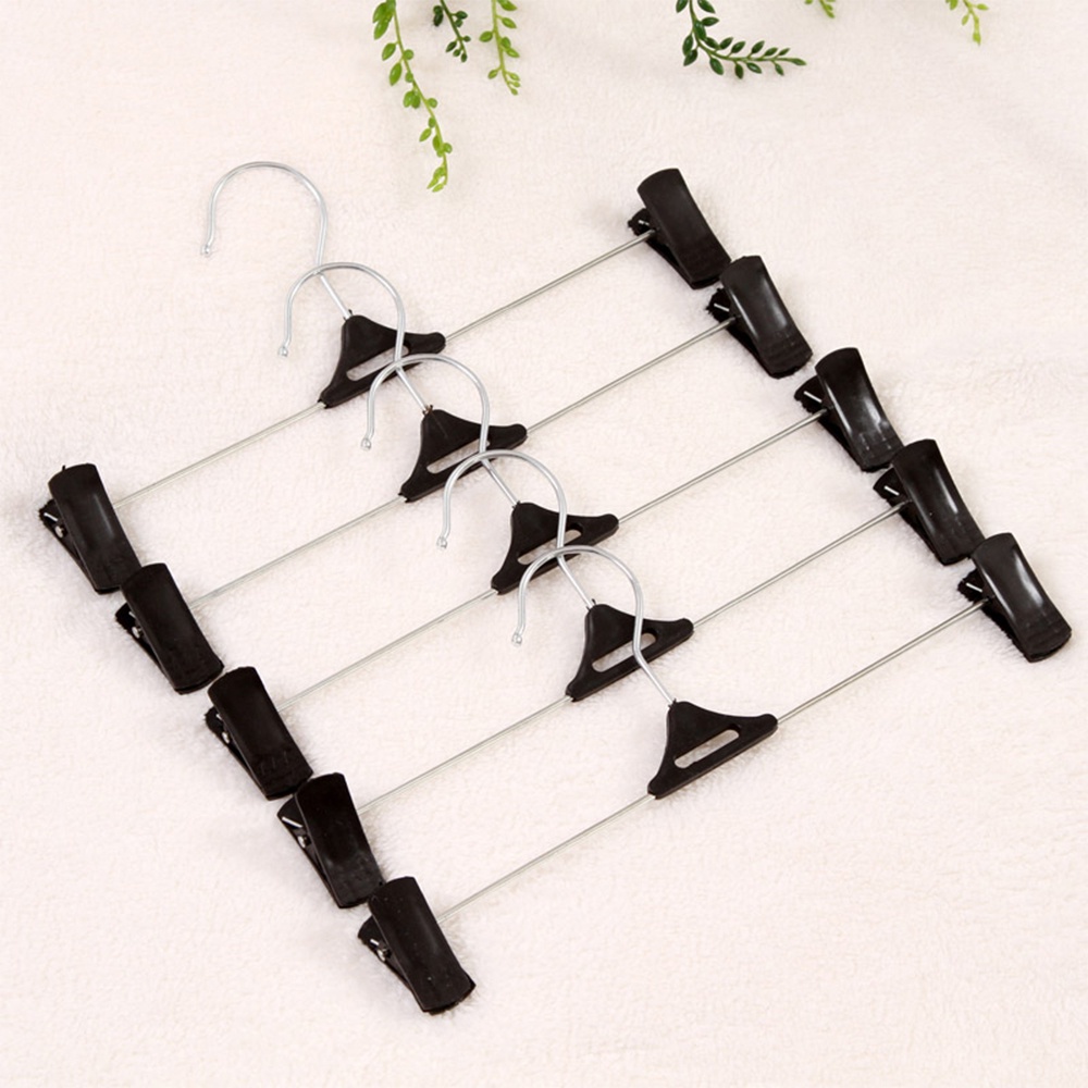 HOVELSHOP Hanger Jepit Kawat Besi 3mm Gantungan Baju Celana Serbaguna 10 PCS