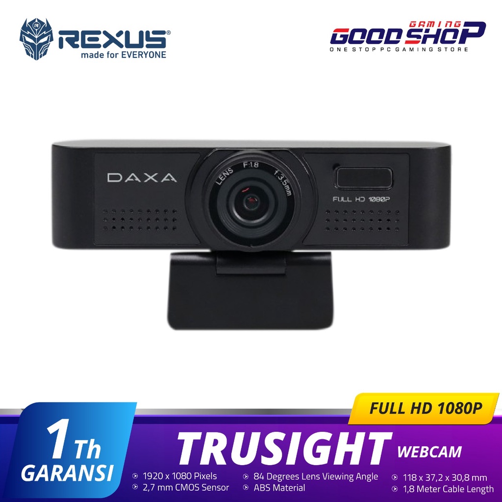Rexus Daxa 1080p Full HD Wide Angle Resolution 30 fps - Webcam