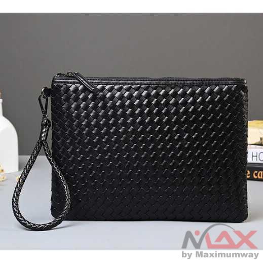 ETONWEAG 100% ORIGINAL Tas Genggam wanita exclusive import Kulit Motif Anyam Kulit Leather Clutch