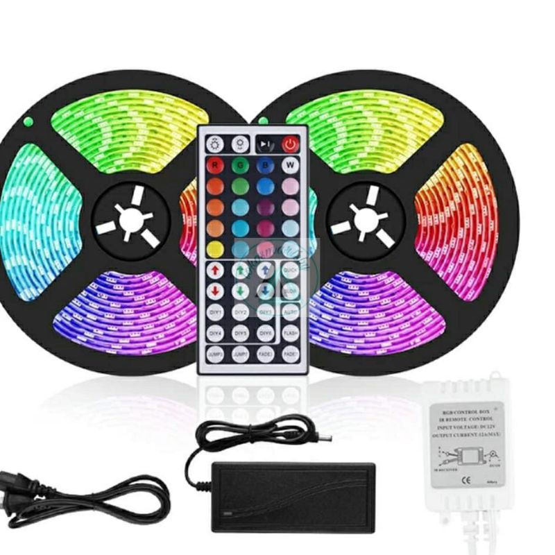 LED STRIP WATERPROOF  5050 / 2835 12V 10 METER RGB LENGKAP REMOTE BESAR