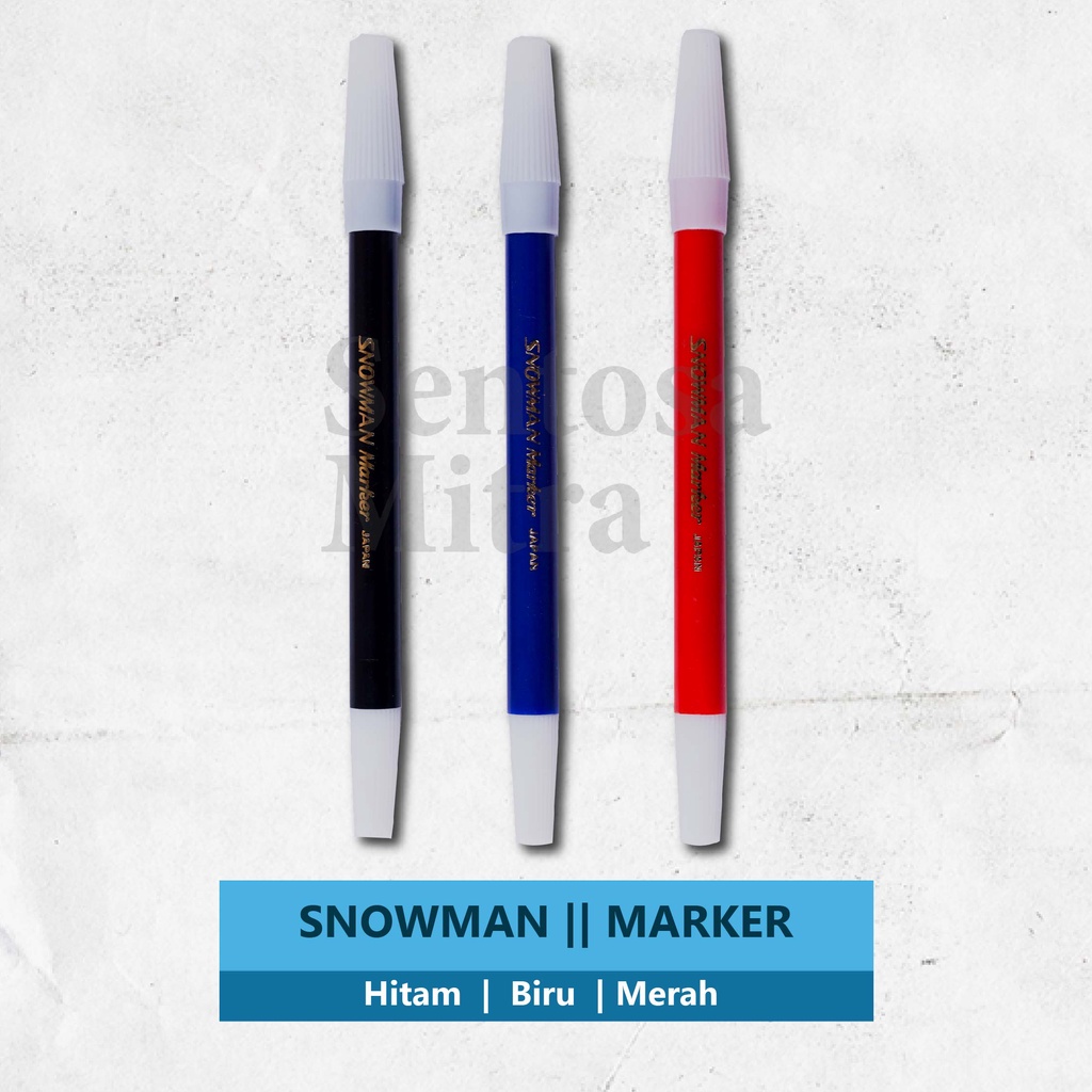 

Snowman Spidol Marker Tulis Kecil Pencil Type Murah Warna Hitam Biru Merah