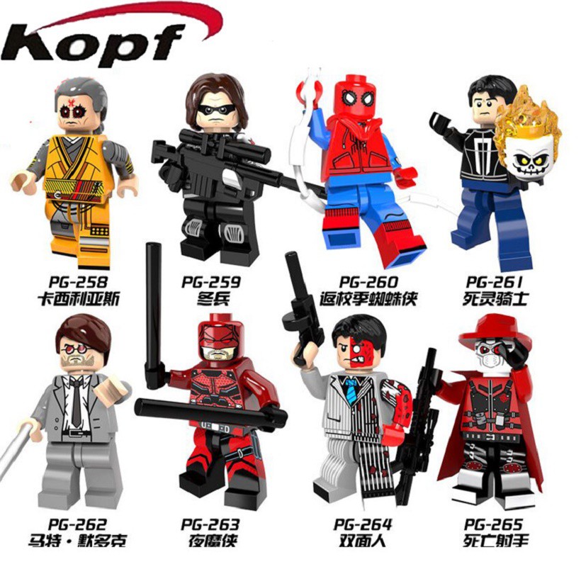 Mainan Lego Single Sale Building Blocks Super Heroes Model Gift Two Face Death Shooter Iker