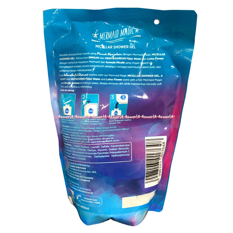 Cussons Imperial Leather 400ml Micellar Shower Gel Mermaid Magic Cosmic Unicorn Refill Isi Ulang Sabun Mandi Showergel Cusson