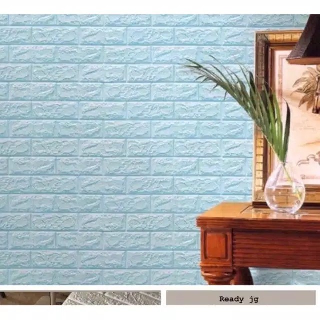 Wallfoam Brick Bata Biru Muda Shopee Indonesia