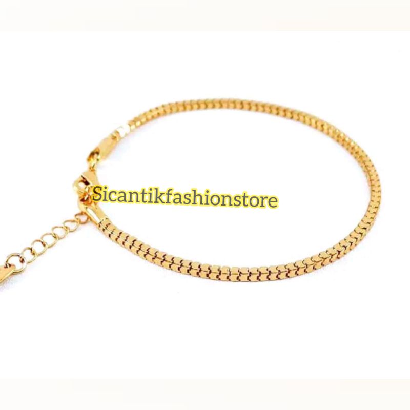 Gelang Tangan Milano Silver Gold Fashion Wanita Pria Terlaris Anti Karat Tidak Luntur Gelang milano