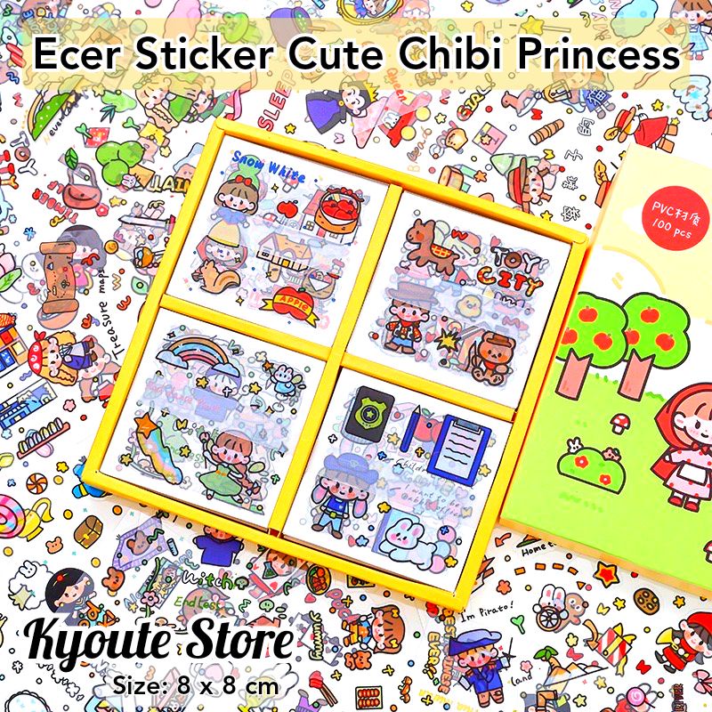 

3 pcs Sticker Lucu Karakter Chibi Princess Putri Kartun Scrapbook Journal Tumblr Diary Random