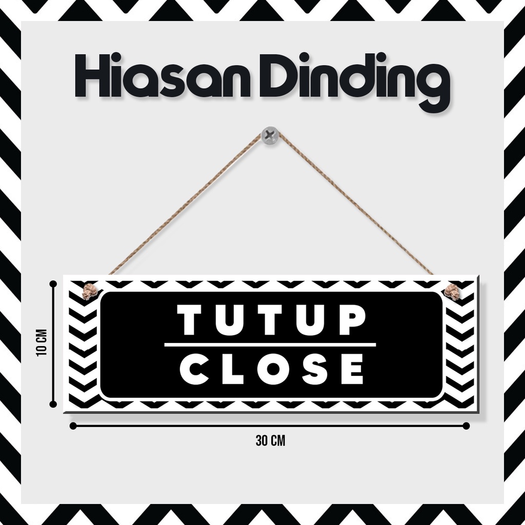 HasanDKI - Hiasan Dinding Pintu Hiasan Dinding Tulisan Close / Open Hiasan Dinding Dekorasi Cafe Wal