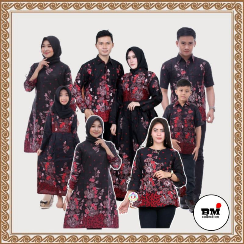 Distributor Batik Couple Keluarga-ruffle Ori Ndoro Jowi Motif Sakura Merah WAaKG87sjnNoQmj