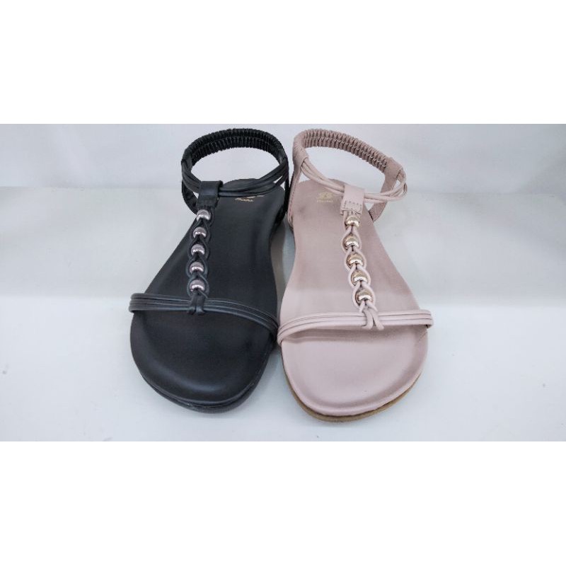 Sandal Flat Tali Wanita Bata Original