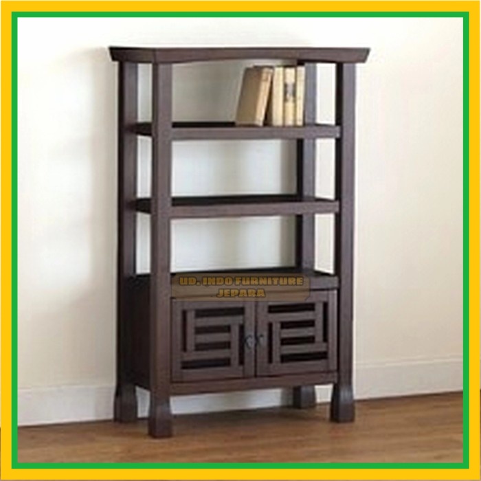 rak hias pajangan kecil pendek kayu jati
