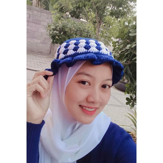 Topi rajut dewasa/crochet bucket hat