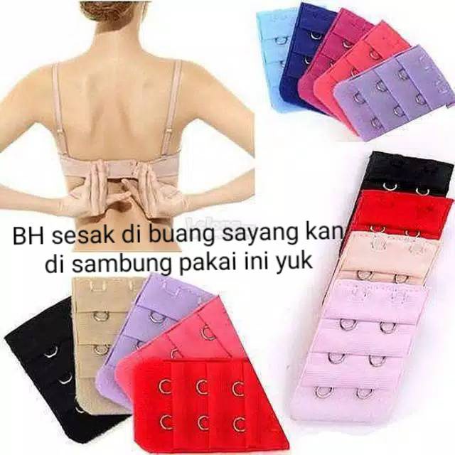 Pengait Bra Extension Pengait Tali BH Sambungan Bra 3 Kait 2 Kait Aksesoris Bra Extender