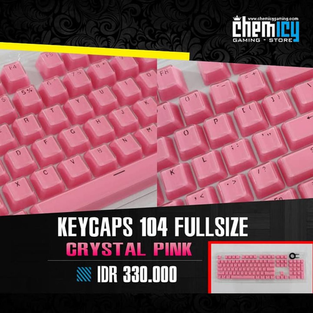 Keycaps Backlit Crystal 104 Tuts   Pink