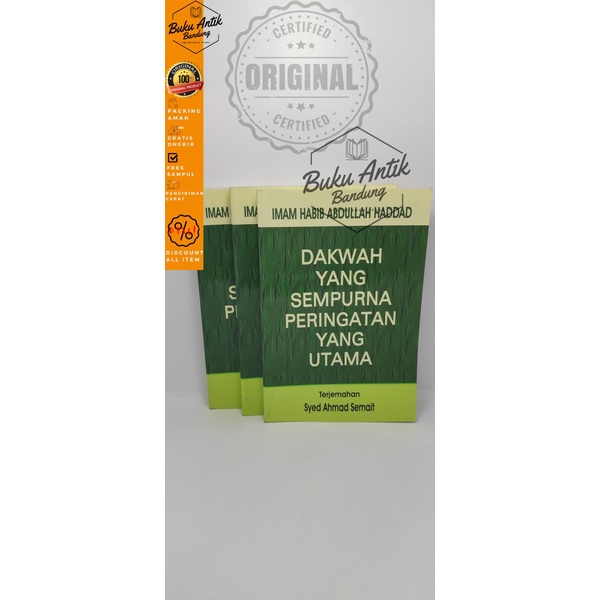 

Buku Original Dakwah Yang Sempurna Peringatan Yang Utama Imam Habib Abdullah Haddad Terjemahan Syed Ahmad Semait