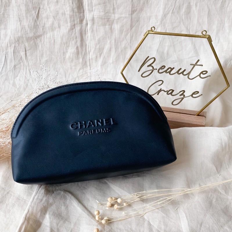 CHANEL Parfums Black / Red Makeup Pouch