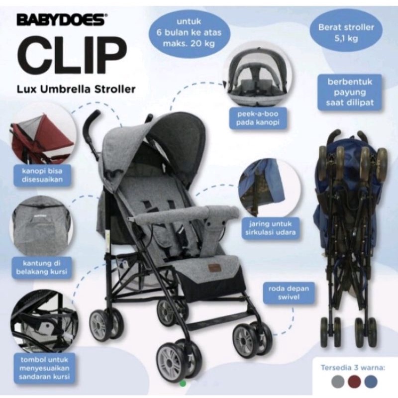 Babydoes stroller buggy clip CH2062 - kereta dorong bayi murah