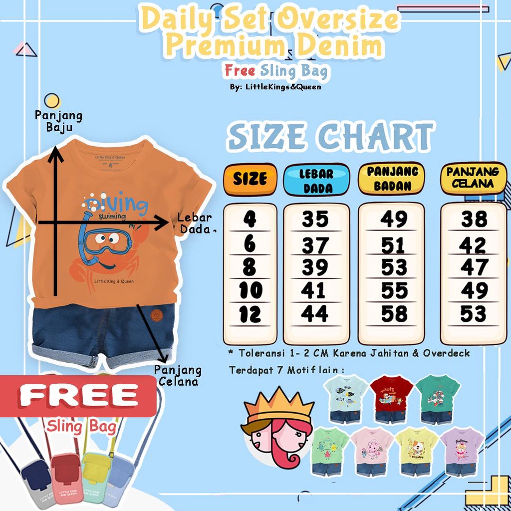 Daily Set Oversize Denim by Little King&amp;Queen