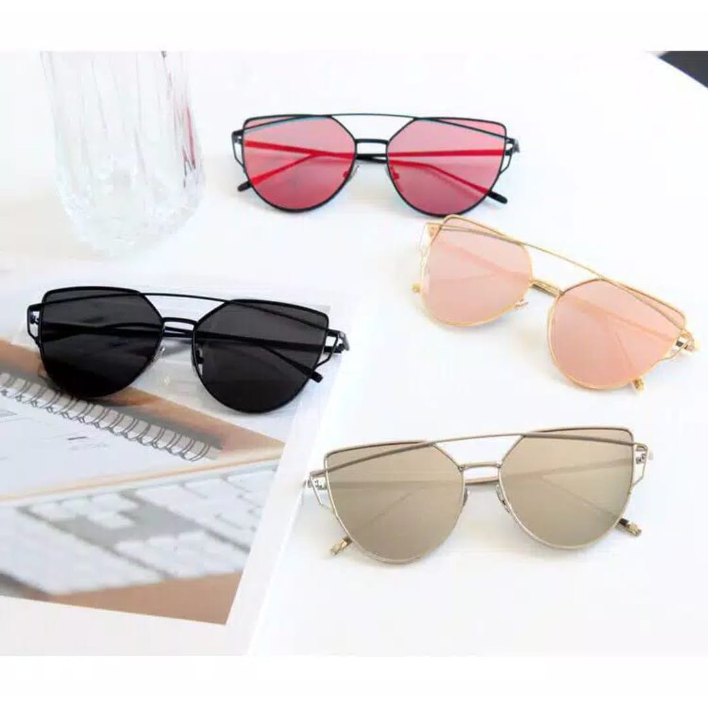 ♥TMALL88♥ Kacamata Hitam Lensa Oversize Cat Eye Sunglasses Women B12