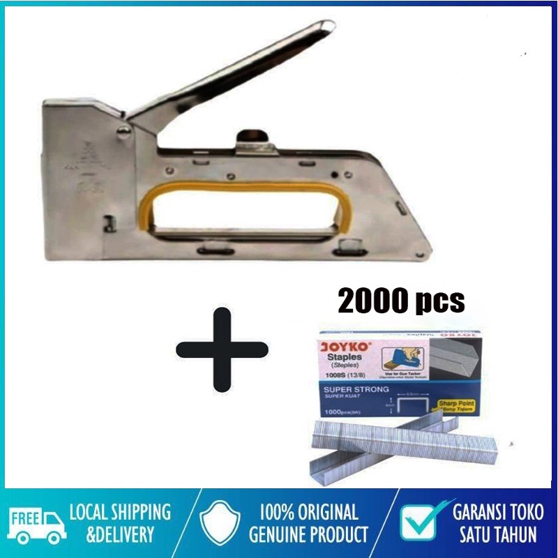 Stapler Tembak Gun Tacker + Isi atau Refil 13/8 Stapler Jok Staples | Stepler Tembak | Stepler Gun | Stapler Tembak | Stapler Gun