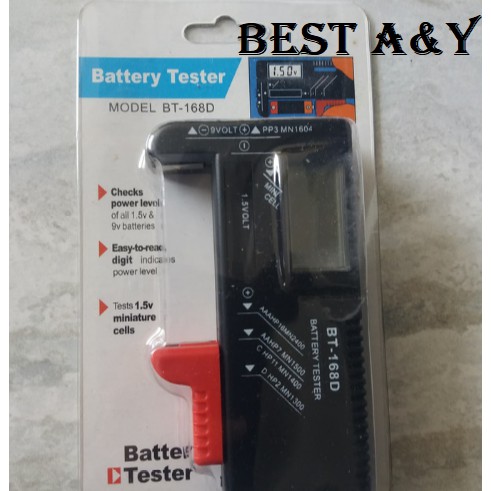 Battery Tester 9V 1.5V BT-168D 113X64X30mm Digital Cek Tes Batu Baterai