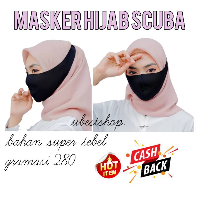 Masker Scuba Hijab / Masker Scuba Headloop / Masker Hijab / Masker Scuba / Masker Kain murah