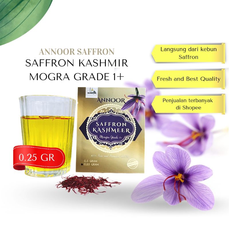 0.25 gram Saffron Kashmir Mogra grade A Premium Original 100%