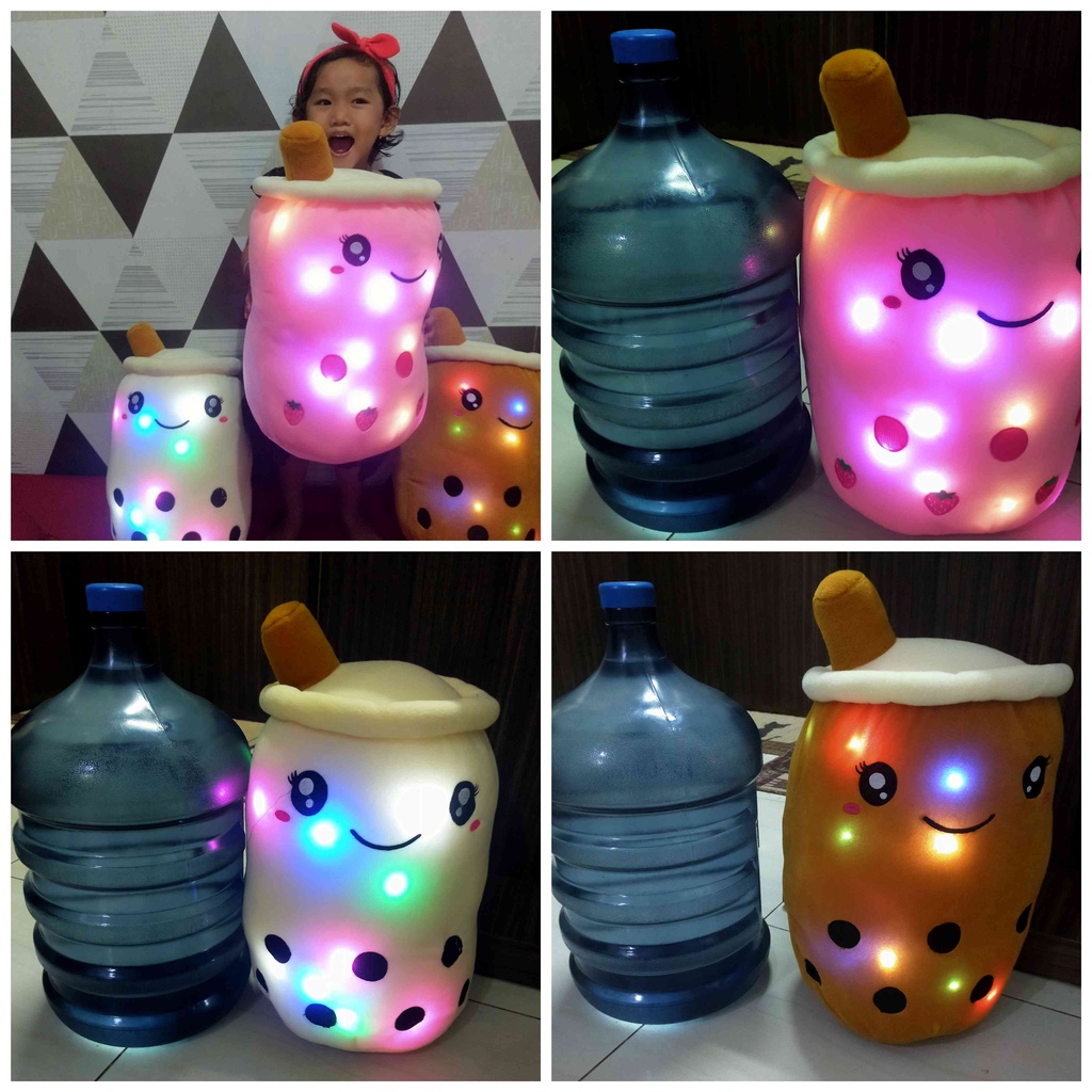 [TERBARU] Boneka Boba Milk Tea JUMBO LED Berlabel SNI boba galon